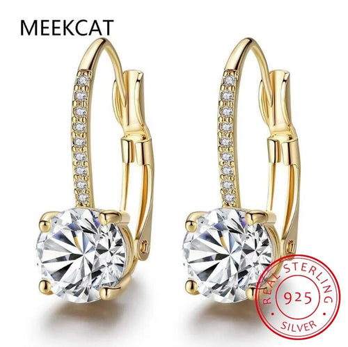 Planet Gates Gold Trendy 14K Gold Plated Earrings 2023 Silver Hoops 925 Dangle Earrings for Women Lever Back Moissanite Earring Drop Girls Jewelry