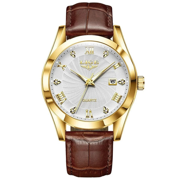 Planet Gates gold white / CHINA LIGE Women Watch Fashion Leather Military Sport Waterproof Watches For Women Top Brand Luxury Women's Bracelet Watch Reloj Mujer