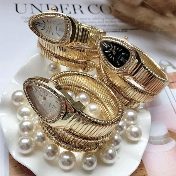 Planet Gates Gold Women Quartz Watch Bracelet Stainless Steel Fashion Gold Ladies Watches Clock High-quality Luxury Ladies Wristwatch(Only Watch)