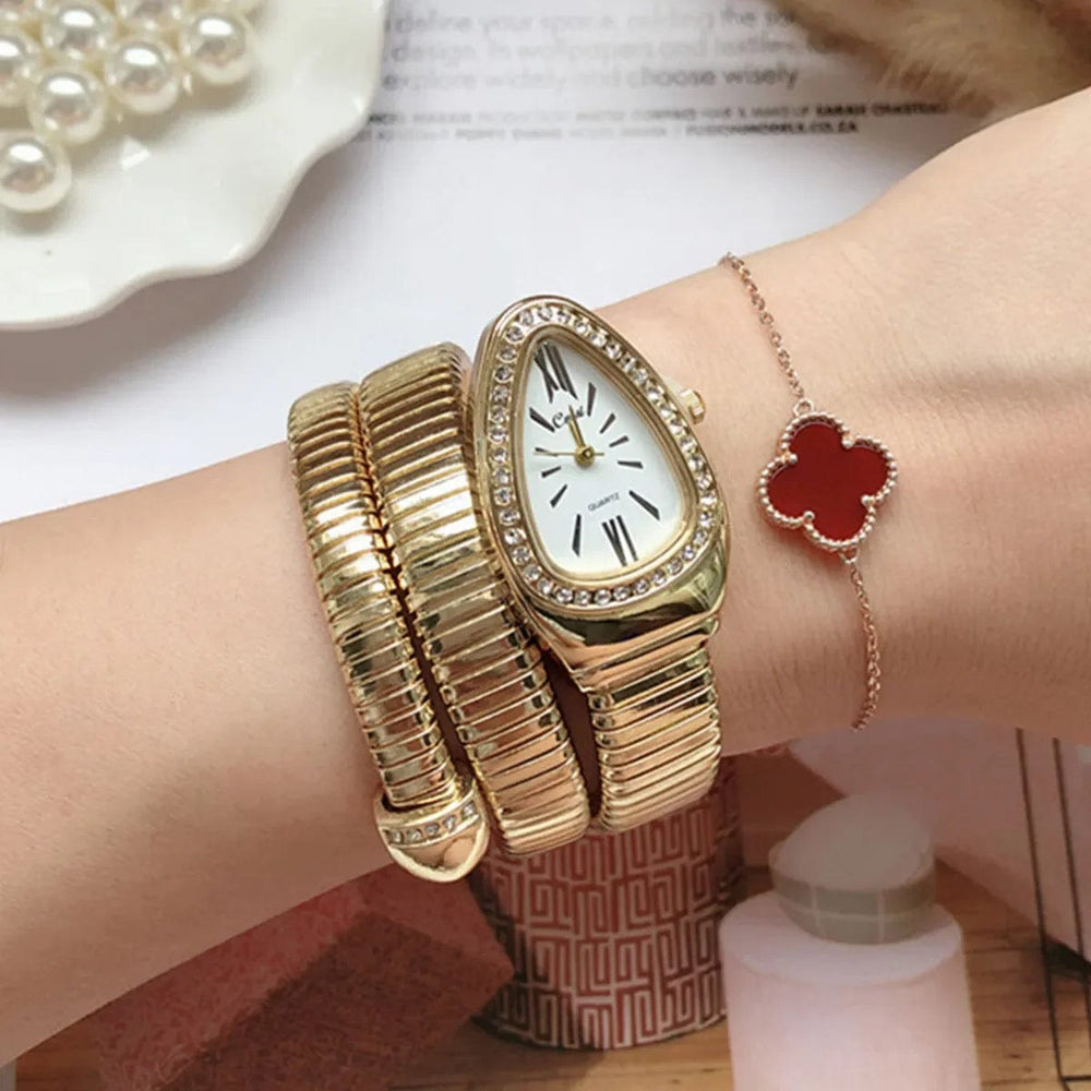 Planet Gates Gold Women Quartz Watch Bracelet Stainless Steel Fashion Gold Ladies Watches Clock High-quality Luxury Ladies Wristwatch(Only Watch)