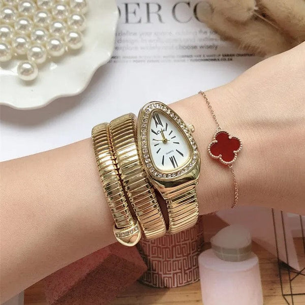 Planet Gates Gold Women Quartz Watch Bracelet Stainless Steel Fashion Gold Ladies Watches Clock High-quality Luxury Ladies Wristwatch(Only Watch)