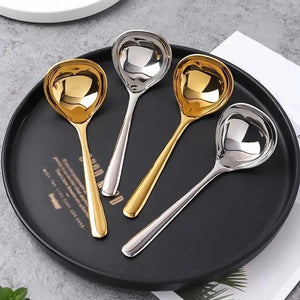 Planet Gates Golden 1pc, 304 Stainless Steel Thickening Spoon Creative Long Handle Hotel Hot Pot Spoon Soup Ladle Home Kitchen Essential Tools