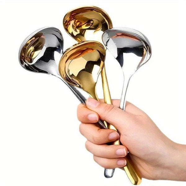 Planet Gates Golden 1pc, 304 Stainless Steel Thickening Spoon Creative Long Handle Hotel Hot Pot Spoon Soup Ladle Home Kitchen Essential Tools