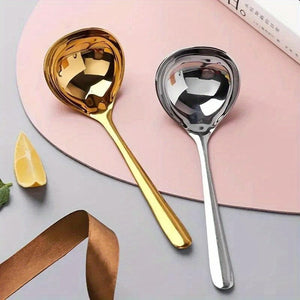 Planet Gates Golden 1pc, 304 Stainless Steel Thickening Spoon Creative Long Handle Hotel Hot Pot Spoon Soup Ladle Home Kitchen Essential Tools