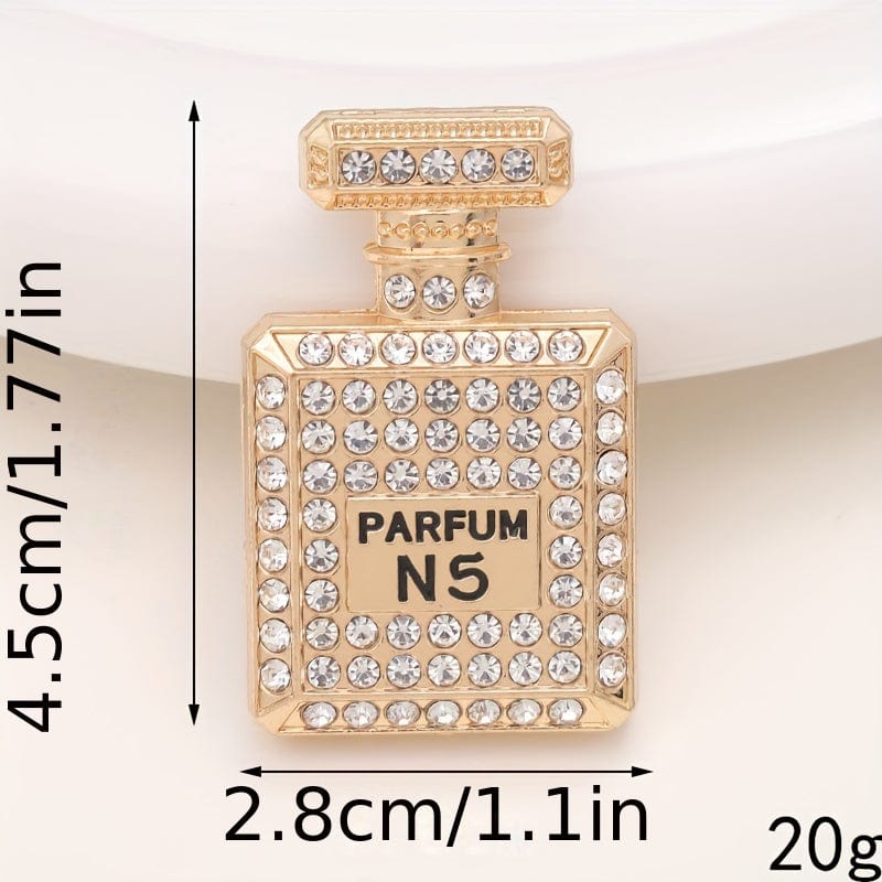 Planet Gates Golden 1pc Bling Rhinestone Perfume Bottle Design Car Air Outlet Aromatherapy Diffuser Clip, Car Air Vent Decoration Clip, Car Decoration Accessories