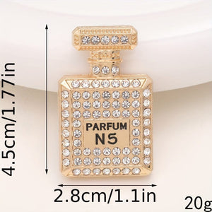 Planet Gates Golden 1pc Bling Rhinestone Perfume Bottle Design Car Air Outlet Aromatherapy Diffuser Clip, Car Air Vent Decoration Clip, Car Decoration Accessories