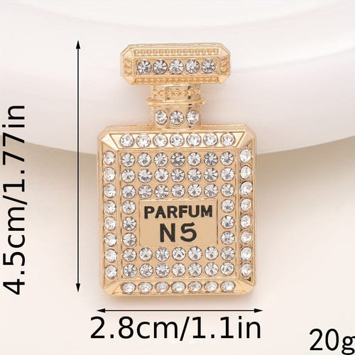 Planet Gates Golden 1pc Bling Rhinestone Perfume Bottle Design Car Air Outlet Aromatherapy Diffuser Clip, Car Air Vent Decoration Clip, Car Decoration Accessories