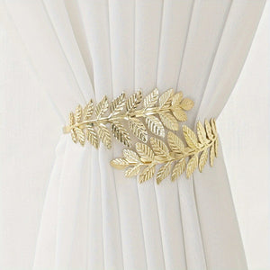 Planet Gates Golden 1pc Tree Leaf Pattern Golden Silvery Curtain Tieback Curtain Holdback Window Clip For Bedroom Living Room Home Decor