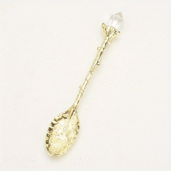 Planet Gates Golden 1pc Vintage Style Coffee Spoon, Dessert Spoon, Ice Cream Spoon