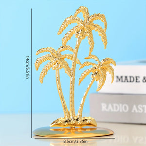 Planet Gates Golden / 8.5cm*8.5cm*14cm 1pc Creative Iron Art Coconut Tree Craft Ornament, Living Room Entrance, Bookshelf, Wine Cabinet, TV Cabinet Decoration, Craft Decoration Ornament, Desktop Decor