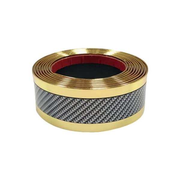 Planet Gates Golden Car Door Sill Protection Strip, Carbon Fiber Style Car Body, Rearview Mirrors, Bumper, Anti-scratch Protection Stickers, Auto Decoration Accessories