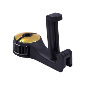 Planet Gates Golden color 1pack Car Headrest Hidden Hooks, Universal Multifunctional Car Headrest Hooks, 2 In 1 Car Seat Hooks For Placing Wallets And Bags Cell Phone Holder