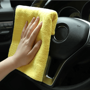 Planet Gates Golden color / 5pcs 5pcs 500GSM Microfiber Cleaning Towel Thicken Soft Drying Cloth Car Body Washing Towels Double Layer Clean Rags