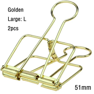 Planet Gates golden L  2PCS 2-10 Pcs Paper Clip Sliver Rose Gold Binder Clips Page Holder Office Study Binder Clips Photo Clamp Office School Desk Organizer