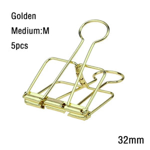 Planet Gates golden M  5PCS 2-10 Pcs Paper Clip Sliver Rose Gold Binder Clips Page Holder Office Study Binder Clips Photo Clamp Office School Desk Organizer