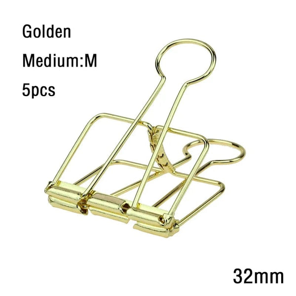 Planet Gates golden M  5PCS 2-10 Pcs Paper Clip Sliver Rose Gold Binder Clips Page Holder Office Study Binder Clips Photo Clamp Office School Desk Organizer