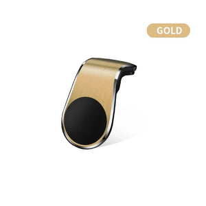 Planet Gates golden Magnetic Phone Holder Auto L-Shape Cellphone Holder Car Air Vent Smartphone Mobile Stand Mount Clip GPS Stand Universal Bracket