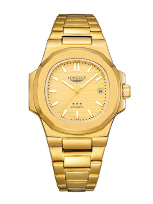 Planet Gates Golden Man watch automatic movement cool wholesale lestainless steel date automatic watch luxury LONGLUX mechanical wrist watches