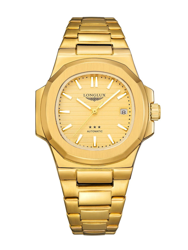 Planet Gates Golden Man watch automatic movement cool wholesale lestainless steel date automatic watch luxury LONGLUX mechanical wrist watches