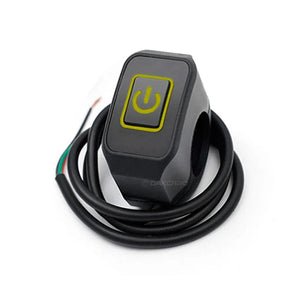Planet Gates Golden Motorcycle Handlebar Switch with LED Light 7/8'' 22mm Momentry Buttton for Electric Star Kill Waterproof Control Switch Button