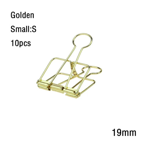 Planet Gates golden S  10PCS 2-10 Pcs Paper Clip Sliver Rose Gold Binder Clips Page Holder Office Study Binder Clips Photo Clamp Office School Desk Organizer