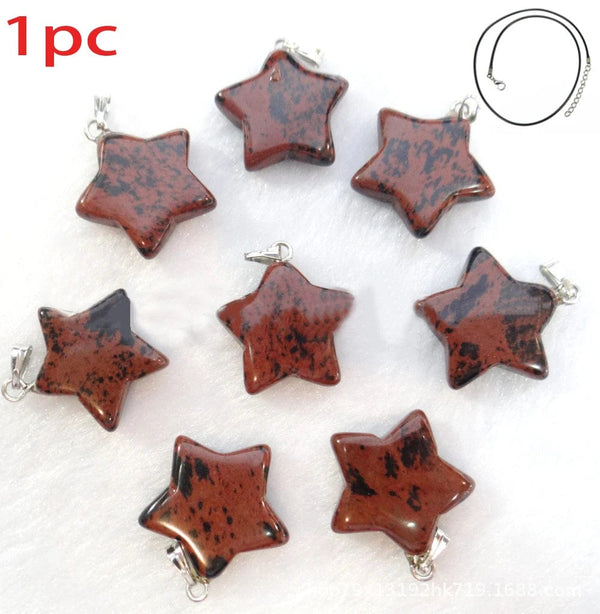 Planet Gates Golden Swan Natural Stone Hexagon Pendant Necklace Crystal Rose Quartz Opal Star for Women Fluorite Lapis Bullet Pendulum Trend Jewelry Gift