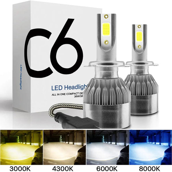 Planet Gates Golden yellow / H9 2x H7 LED H11 H4 Hi/Lo H1 H3 H8 HB1 HB3 HB4 HB5 HIR2 H13 H27 9005 9006 Car Headlight Bulbs 3000K 6000K 8000K COB C6 car lights