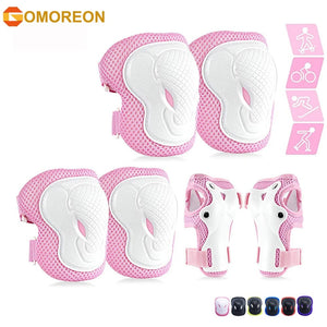 Planet Gates GOMOREON Kids/Youth Protective Gear Set, Kids Knee Pads and Elbow Pads Wrist Guard Protector for Scooter, Skateboard, Bicycle