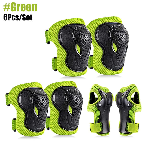 Planet Gates GOMOREON Kids/Youth Protective Gear Set, Kids Knee Pads and Elbow Pads Wrist Guard Protector for Scooter, Skateboard, Bicycle