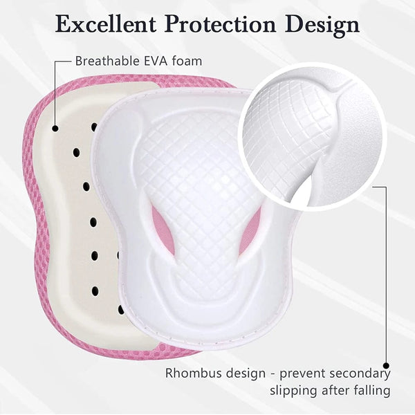 Planet Gates GOMOREON Kids/Youth Protective Gear Set, Kids Knee Pads and Elbow Pads Wrist Guard Protector for Scooter, Skateboard, Bicycle