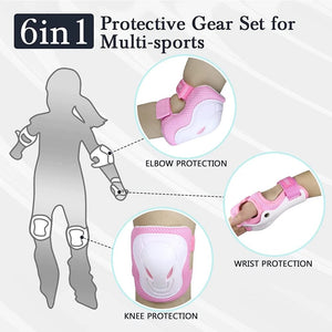 Planet Gates GOMOREON Kids/Youth Protective Gear Set, Kids Knee Pads and Elbow Pads Wrist Guard Protector for Scooter, Skateboard, Bicycle