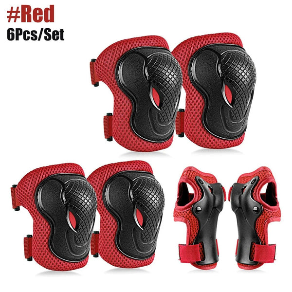 Planet Gates GOMOREON Kids/Youth Protective Gear Set, Kids Knee Pads and Elbow Pads Wrist Guard Protector for Scooter, Skateboard, Bicycle