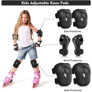 Planet Gates GOMOREON Kids/Youth Protective Gear Set, Kids Knee Pads and Elbow Pads Wrist Guard Protector for Scooter, Skateboard, Bicycle