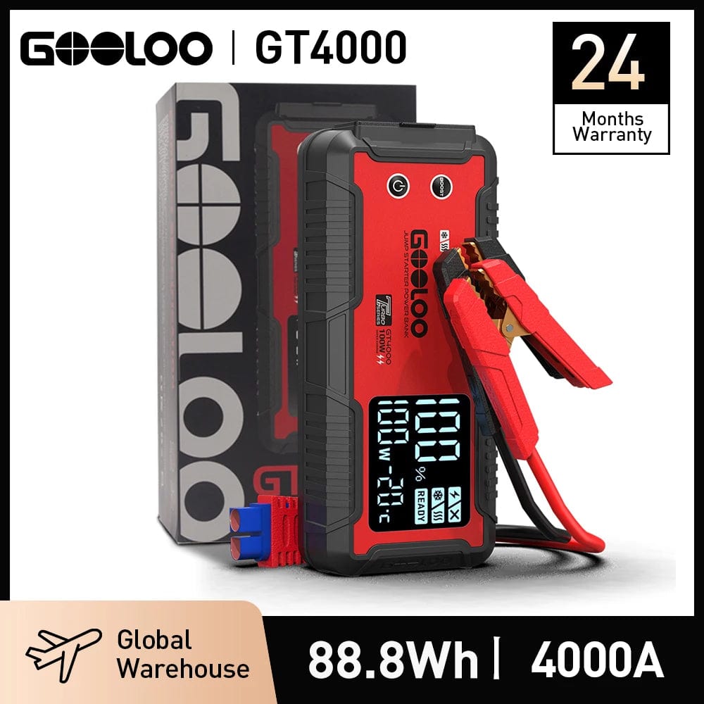 Planet Gates GOOLOO 12V Car Jump Starter 4000A Car Battery Starter 24000mAh Portable Power Bank Booster Auto Starting Device Emergency Start