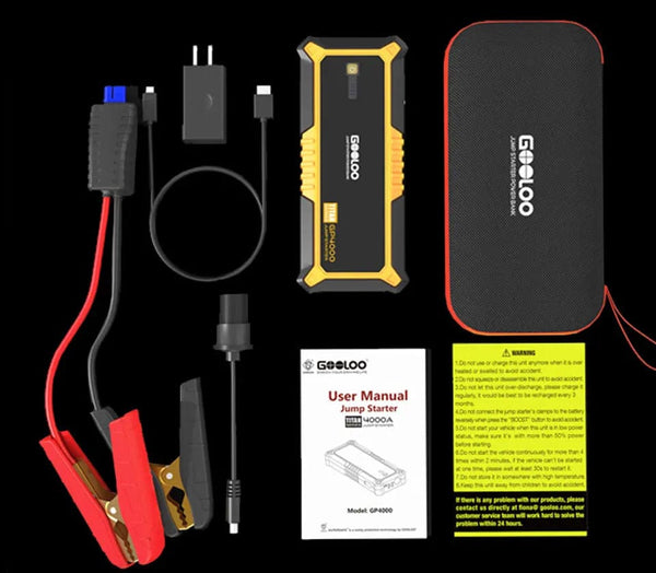 Planet Gates GOOLOO 26800mAh Jump Starter Car Booster External Battery 4000A Start Power Bank 12V Starting Device for Petrol Diesel Emergency
