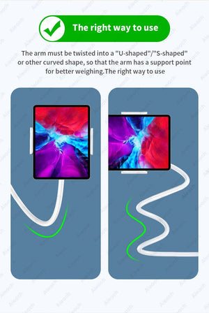 Planet Gates Gooseneck Tablet Stand Holder For Bed Desk Phone Holder Flexible Long Arm Clamp Tablet Mount For iPad Samsung Xiaomi 4.7-11 inch