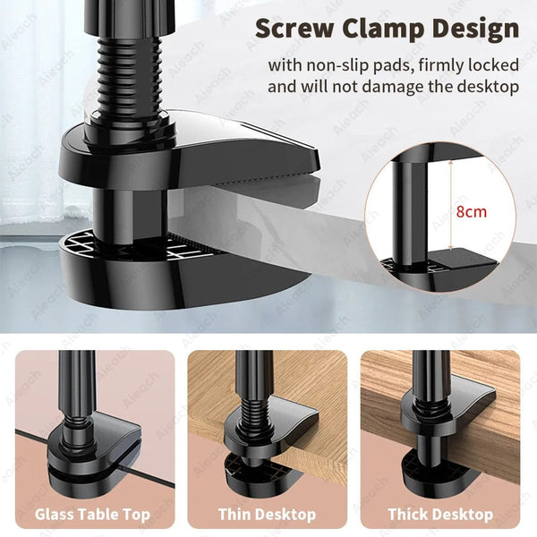 Planet Gates Gooseneck Tablet Stand Holder For Bed Desk Phone Holder Flexible Long Arm Clamp Tablet Mount For iPad Samsung Xiaomi 4.7-11 inch