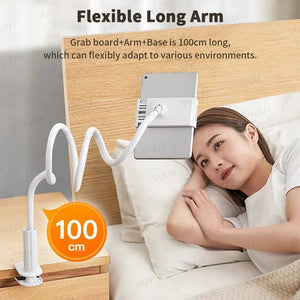 Planet Gates Gooseneck Tablet Stand Holder For Bed Desk Phone Holder Flexible Long Arm Clamp Tablet Mount For iPad Samsung Xiaomi 4.7-11 inch