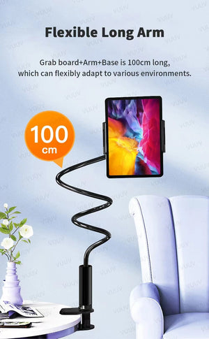 Planet Gates Gooseneck Tablet Stand Holder For Bed Desk Phone Holder Flexible Long Arm Clamp Tablet Mount For iPad Samsung Xiaomi 4.7-11 inch