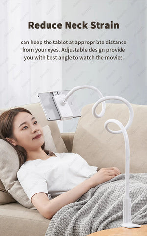 Planet Gates Gooseneck Tablet Stand Holder For Bed Desk Phone Holder Flexible Long Arm Clamp Tablet Mount For iPad Samsung Xiaomi 4.7-11 inch