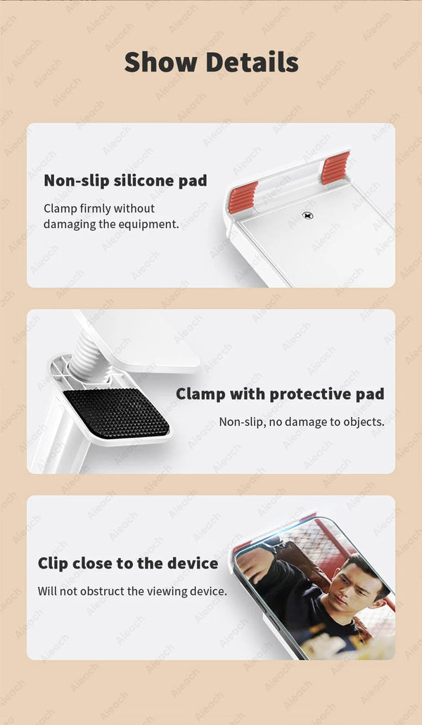 Planet Gates Gooseneck Tablet Stand Holder For Bed Desk Phone Holder Flexible Long Arm Clamp Tablet Mount For iPad Samsung Xiaomi 4.7-11 inch