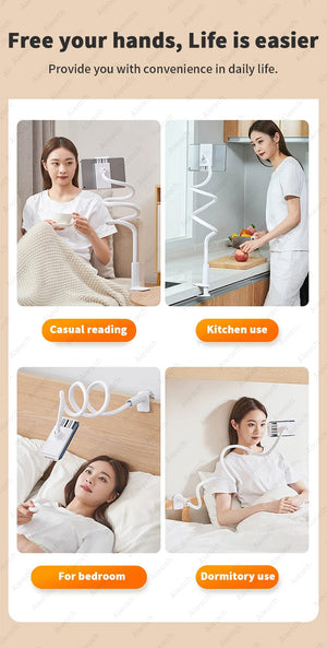 Planet Gates Gooseneck Tablet Stand Holder For Bed Desk Phone Holder Flexible Long Arm Clamp Tablet Mount For iPad Samsung Xiaomi 4.7-11 inch