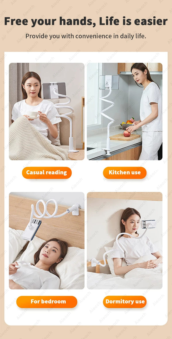 Planet Gates Gooseneck Tablet Stand Holder For Bed Desk Phone Holder Flexible Long Arm Clamp Tablet Mount For iPad Samsung Xiaomi 4.7-11 inch