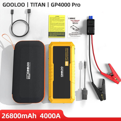 Planet Gates GP4000 PRO / uzbekistan GOOLOO 4000A Start Power Bank 26800mAh Jump Starter Car Booster External Battery 12V Starting Device for Petrol Diesel Powerbank