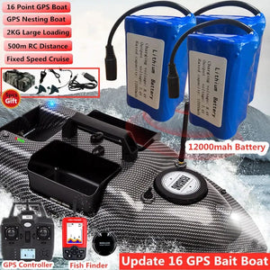 Planet Gates GPS Dual Position Fixed Speed Cruise RC Fishing Bait Boat 2KG 500M Dual Motor 3-Hopper 16 Point Nesting Boat Fish Finder VS V18