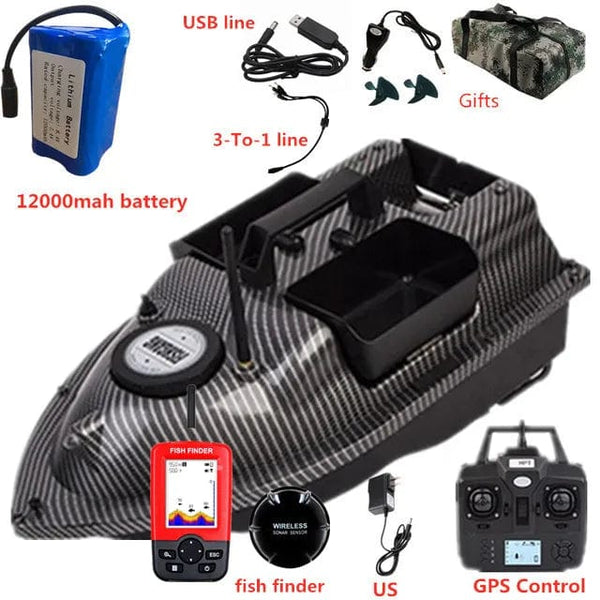 Planet Gates GPS Dual Position Fixed Speed Cruise RC Fishing Bait Boat 2KG 500M Dual Motor 3-Hopper 16 Point Nesting Boat Fish Finder VS V18