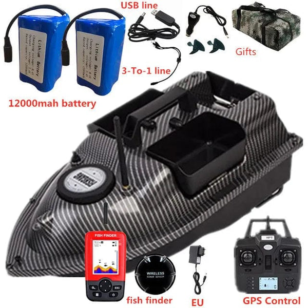 Planet Gates GPS Dual Position Fixed Speed Cruise RC Fishing Bait Boat 2KG 500M Dual Motor 3-Hopper 16 Point Nesting Boat Fish Finder VS V18