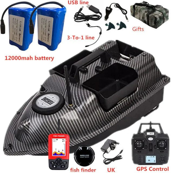 Planet Gates GPS Dual Position Fixed Speed Cruise RC Fishing Bait Boat 2KG 500M Dual Motor 3-Hopper 16 Point Nesting Boat Fish Finder VS V18