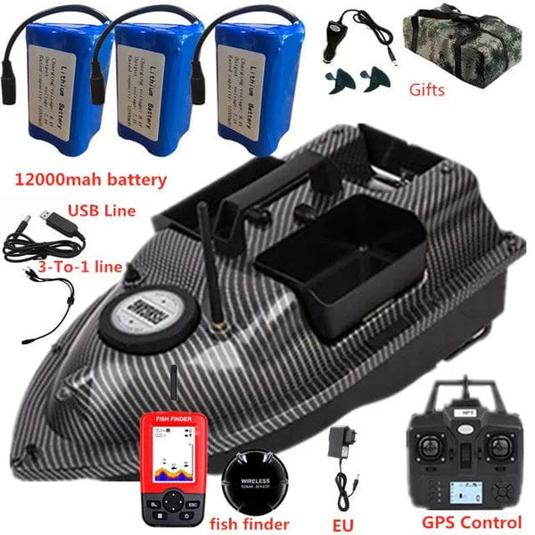 Planet Gates GPS Dual Position Fixed Speed Cruise RC Fishing Bait Boat 2KG 500M Dual Motor 3-Hopper 16 Point Nesting Boat Fish Finder VS V18