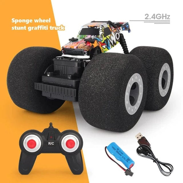 Planet Gates Graffiti color / CN RC Car Stunt Drift Soft Big Sponge Tires Buggy Vehicle Model Radio Controlled Machine Remote Control Toys For Boys Gifts Indoor